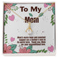 To My Mom, Pendant Necklace, Mom, Birthday, Mother's Day, Christmas, Gift For Her