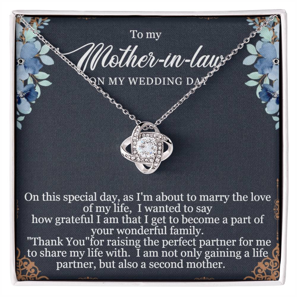 To My Mother-in-Law On My Wedding Day, Pendant Necklace, Mom, Wedding, Gift For Her