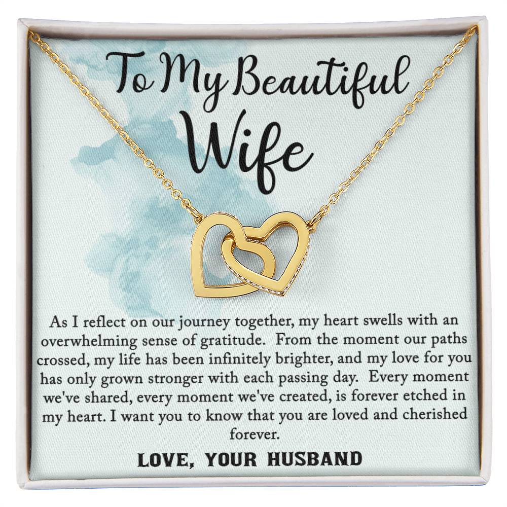 To My Beautiful Wife, Pendant Necklace, Wife, Anniversary, Birthday, Gift for Her