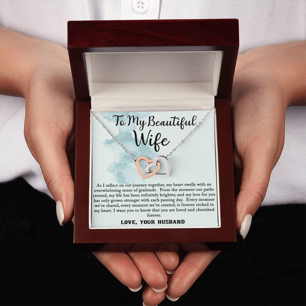 To My Beautiful Wife, Pendant Necklace, Wife, Anniversary, Birthday, Gift for Her